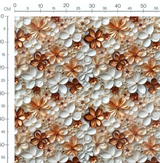 Tissu - fleurs 3D cuivres