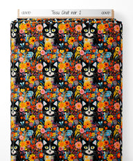 Tissu - chats noir 2