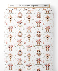 Tissu - Chouettes mignonnes
