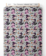 Tissu - Dinosaures halloween rose