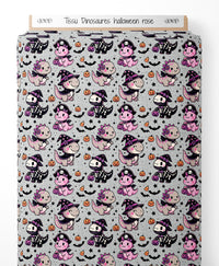 Tissu - Dinosaures halloween rose