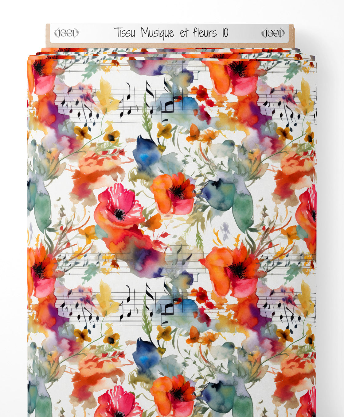 Tissu - Musique et fleurs 10