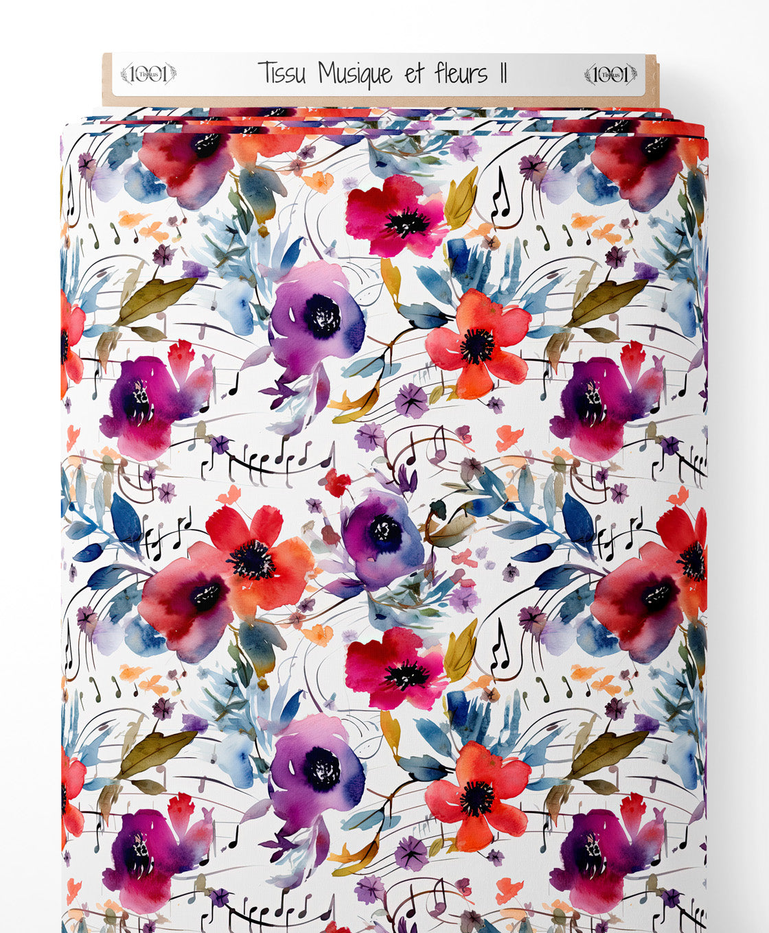Tissu - Musique et fleurs 11