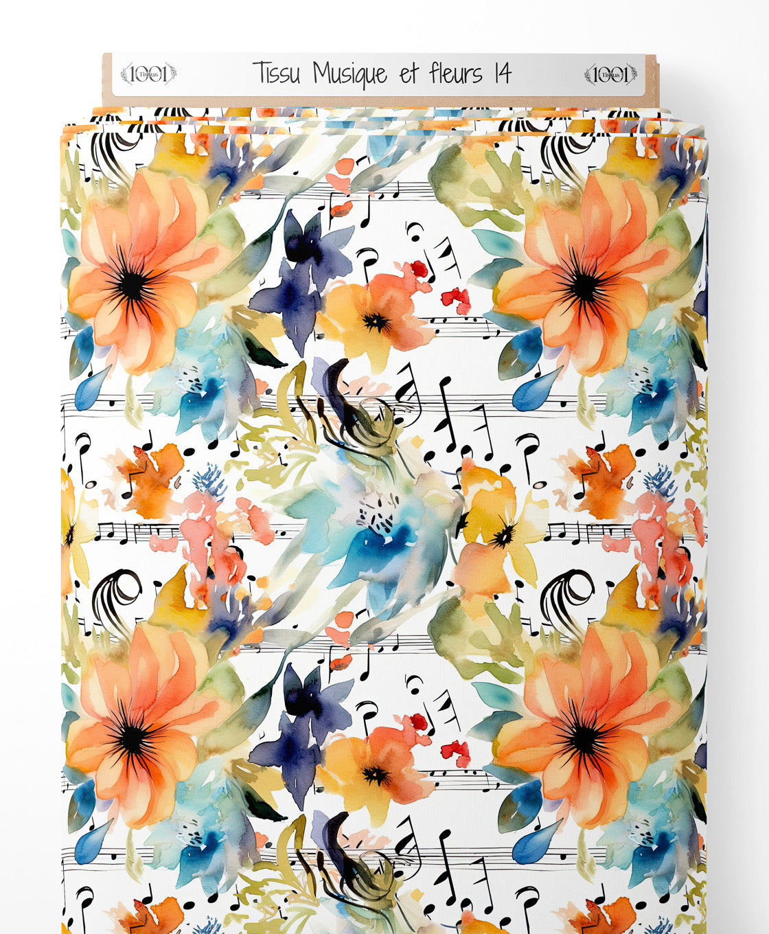 Tissu - Musique et fleurs 14