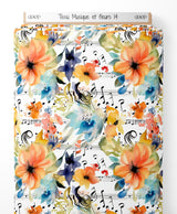 Tissu - Musique et fleurs 14