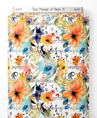 Tissu - Musique et fleurs 14