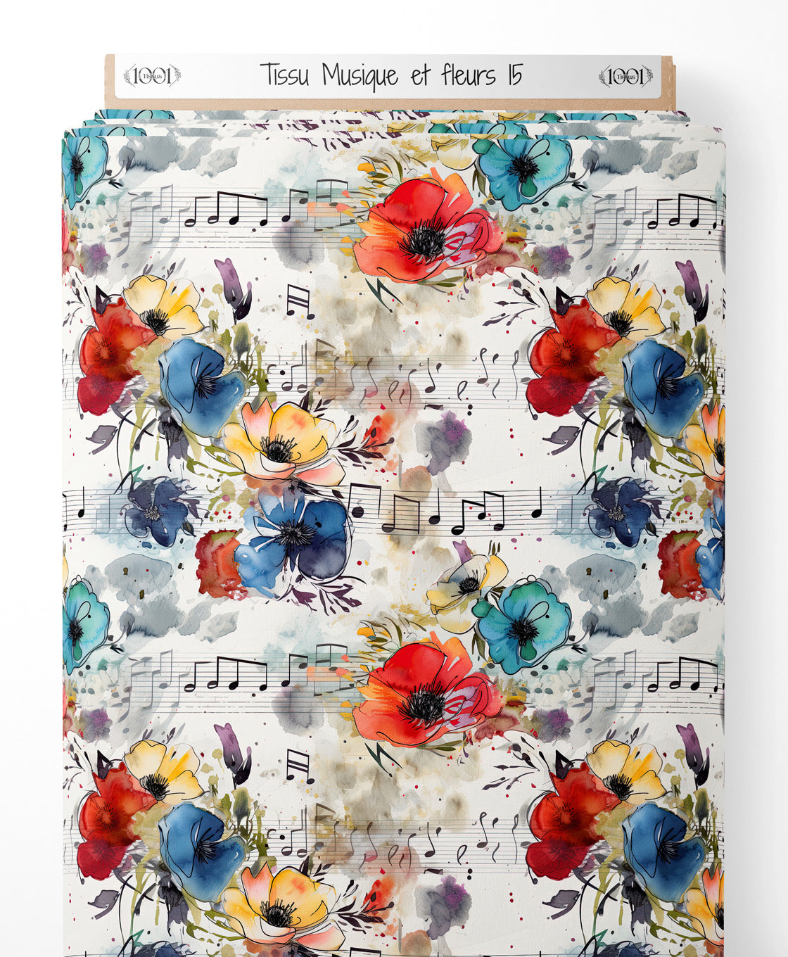 Tissu - Musique et fleurs 15