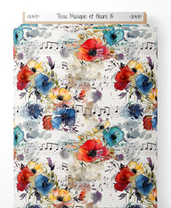 Tissu - Musique et fleurs 15