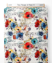 Tissu - Musique et fleurs 15