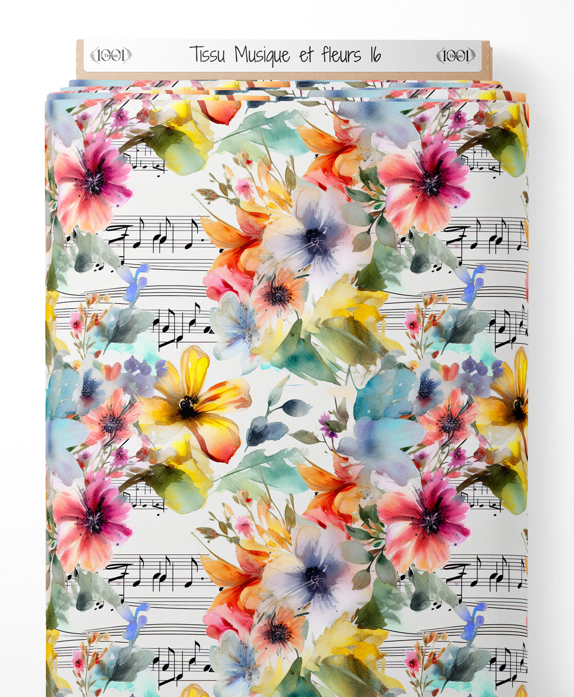 Tissu - Musique et fleurs 16