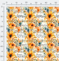 Tissu - Musique et fleurs 2