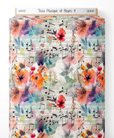 Tissu - Musique et fleurs 4