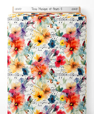 Tissu - Musique et fleurs 5