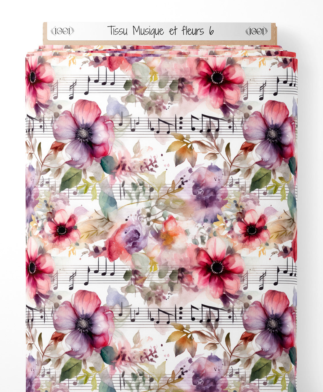 Tissu - Musique et fleurs 6