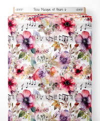 Tissu - Musique et fleurs 6