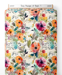 Tissu - Musique et fleurs 7