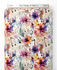 Tissu - Musique et fleurs 8
