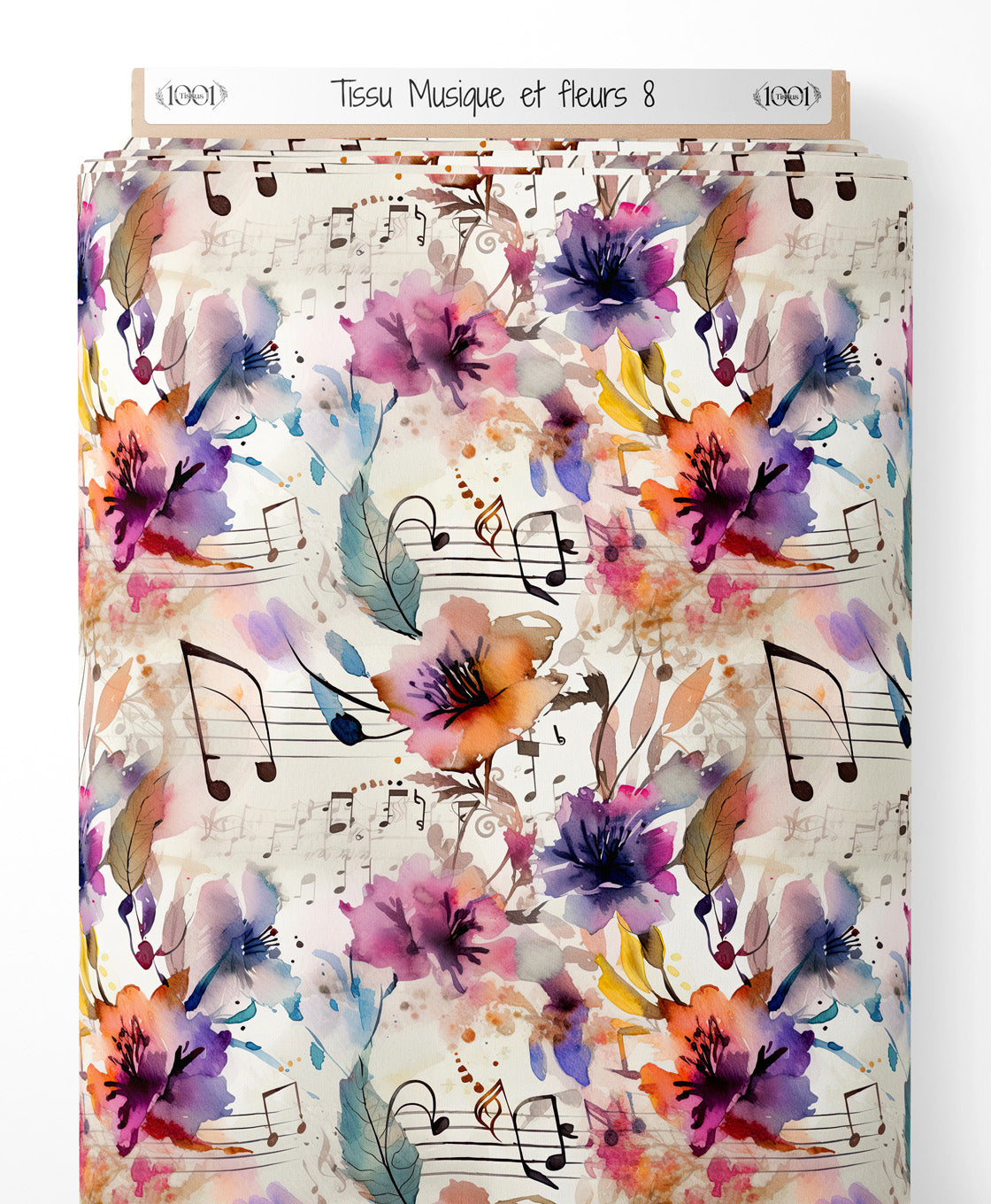 Tissu - Musique et fleurs 8