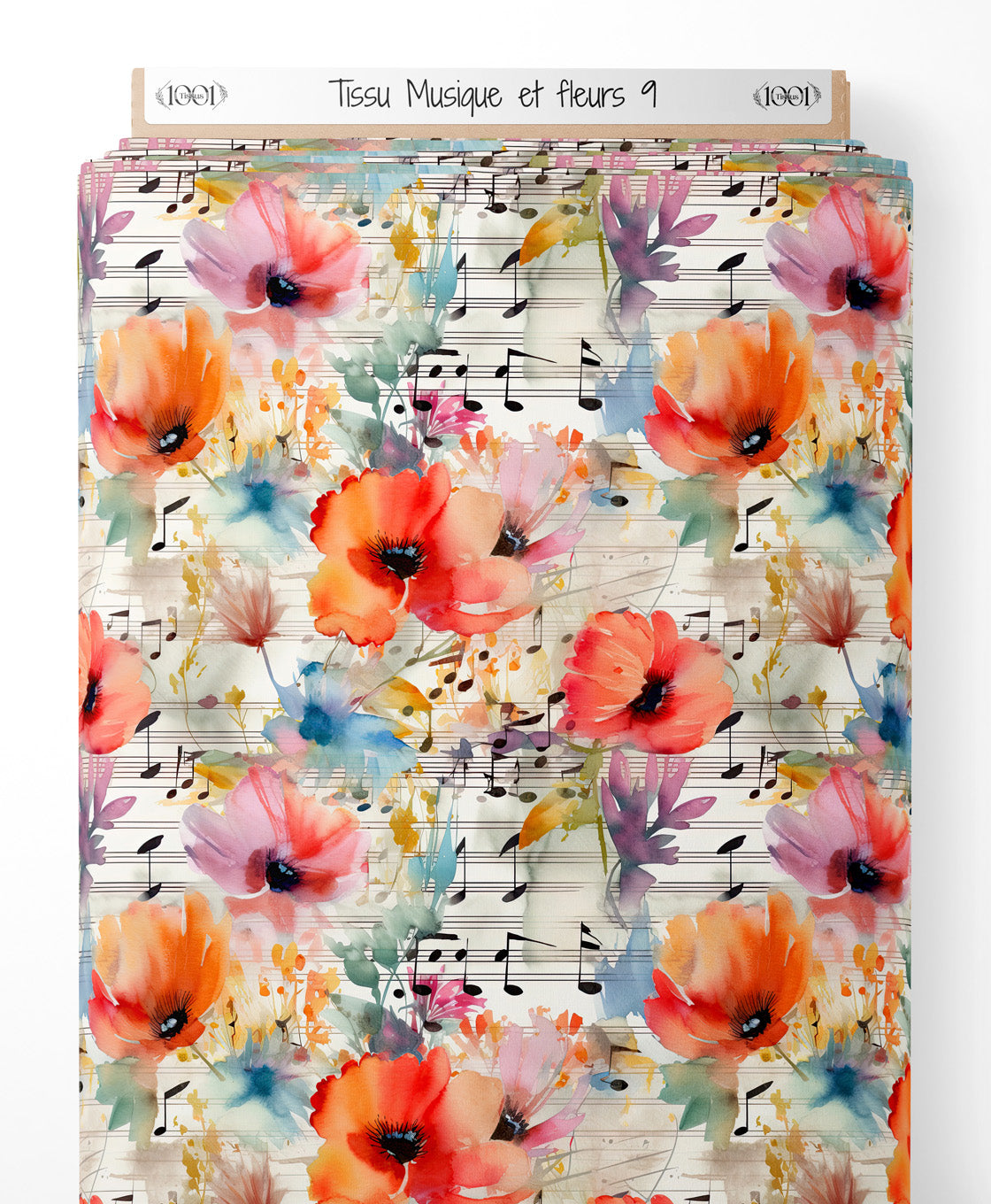 Tissu - Musique et fleurs 9