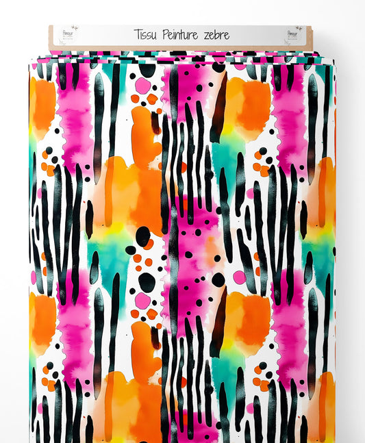 Tissu - Peinture zebre