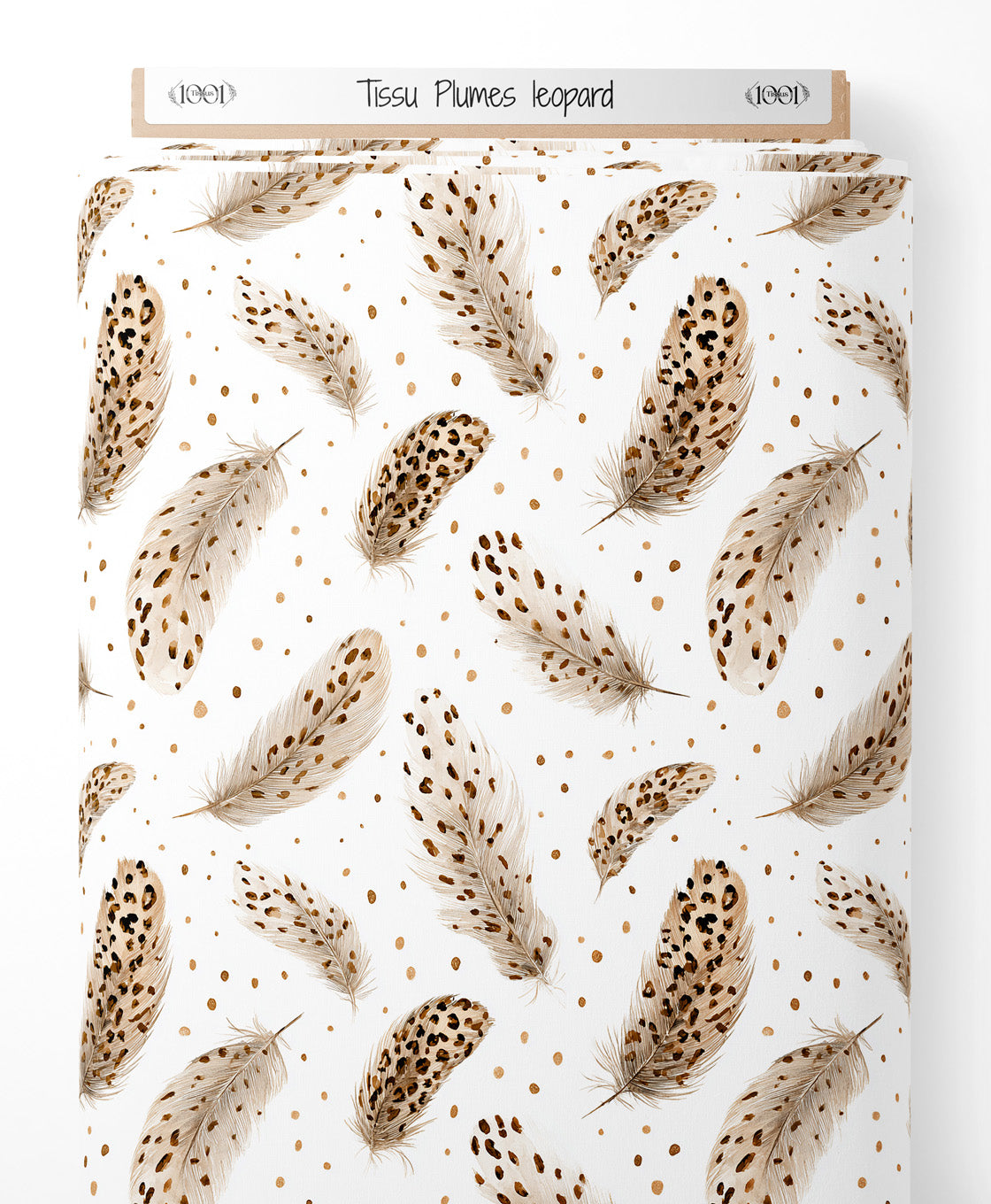 Tissu - Plumes léopard