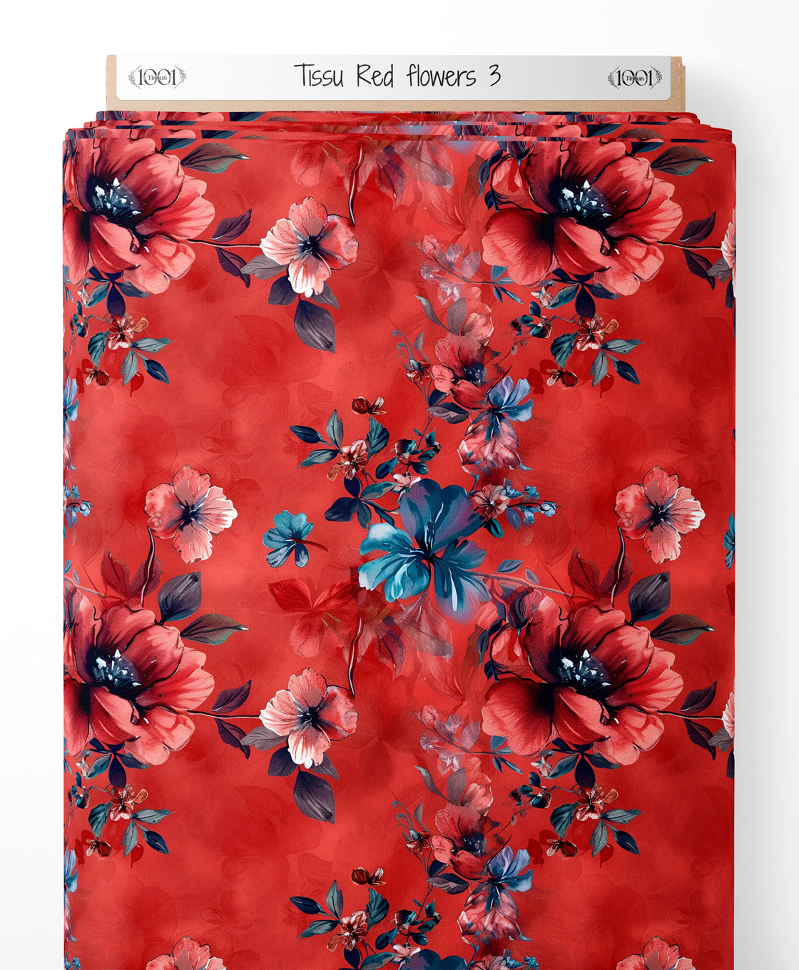 Tissu - Red flowers 3