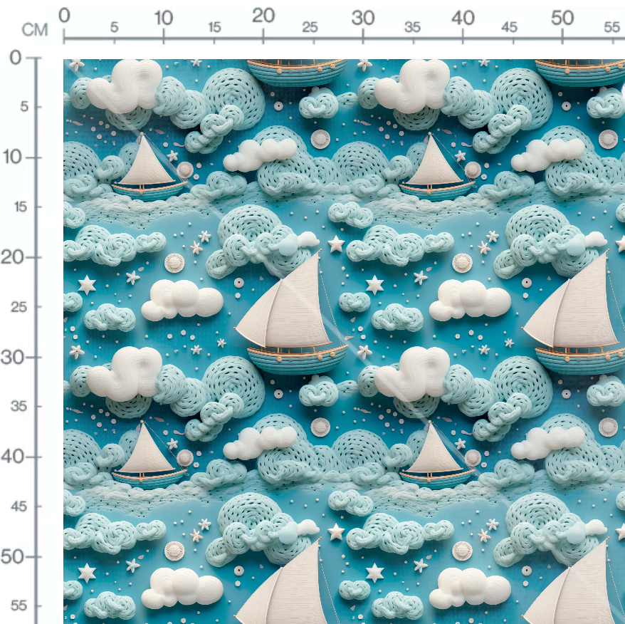 Tissu - 3D Bateaux 1