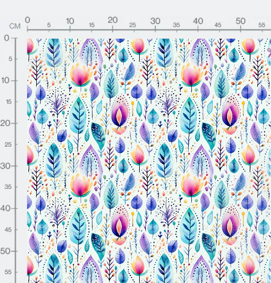 Tissu - Aquarelle fleurs 1