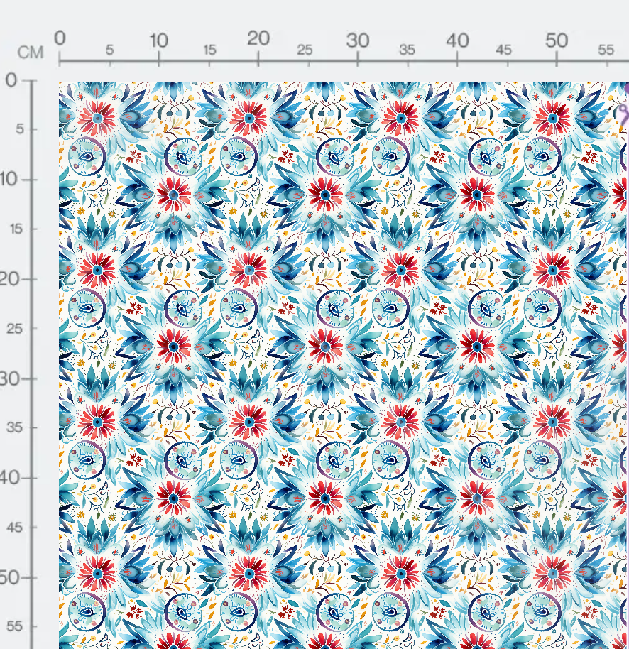 Tissu - Aquarelle boho 1