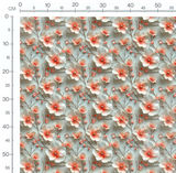 Tissu - 3D fleurs blanches