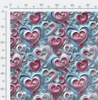 Tissu - 3D coeurs