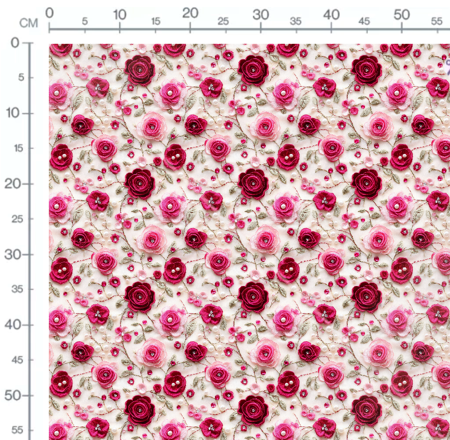 Tissu - 3D fleurs broderie