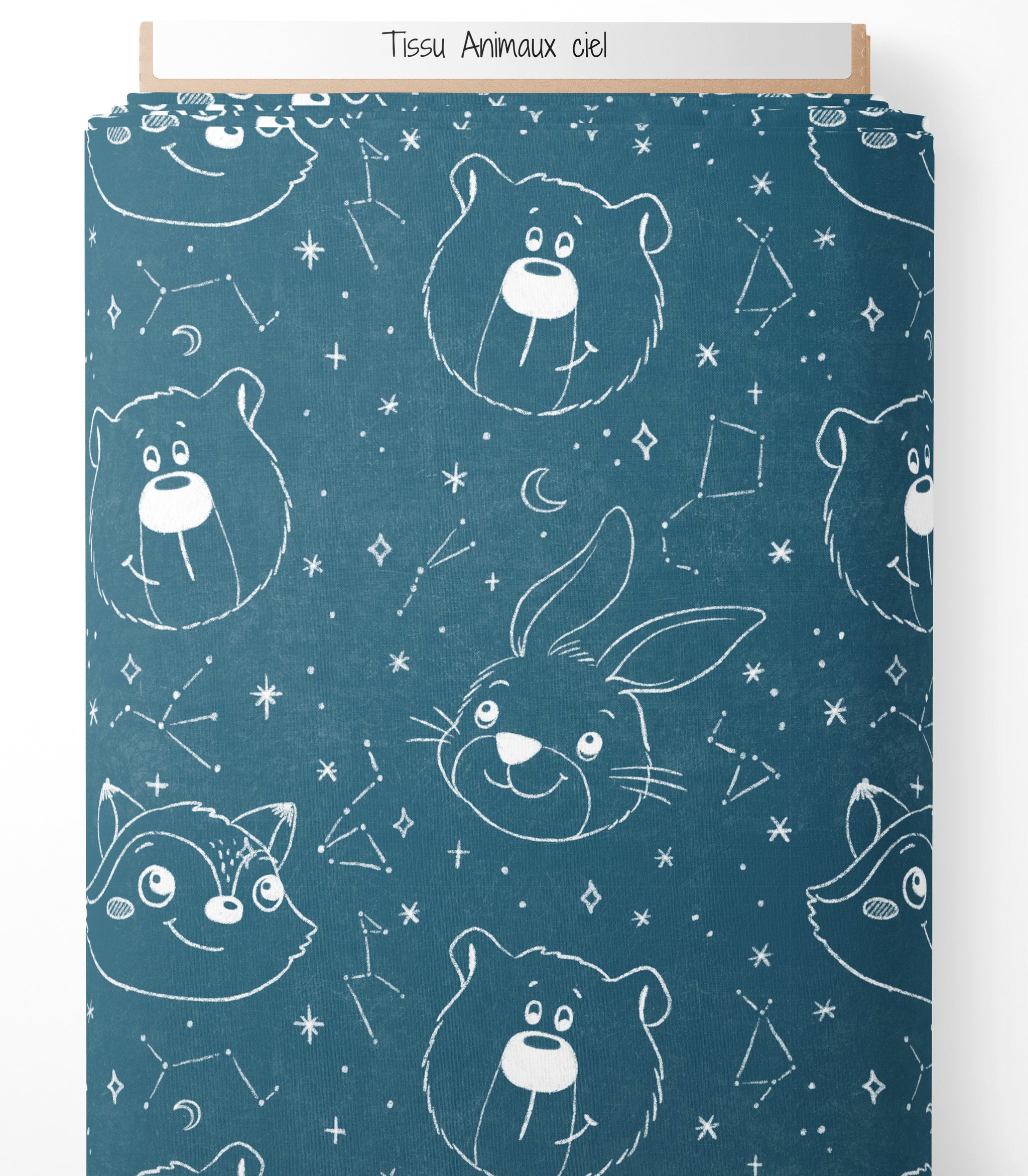 Tissu - Animaux ciel