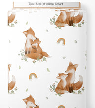 Tissu - Bébé et maman renard