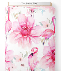Tissu - Flamants fleurs