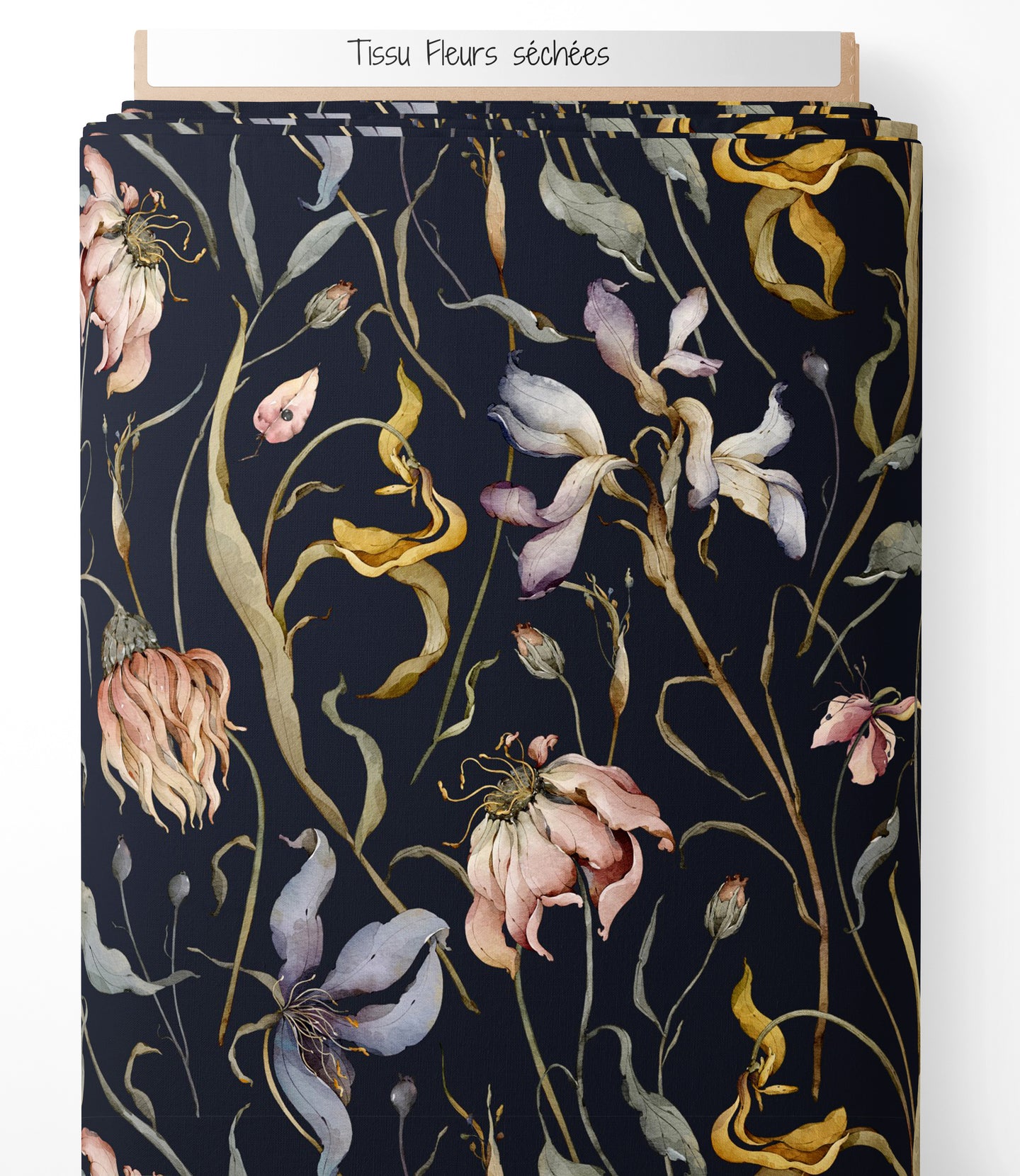 Tissu - Fleurs séchées