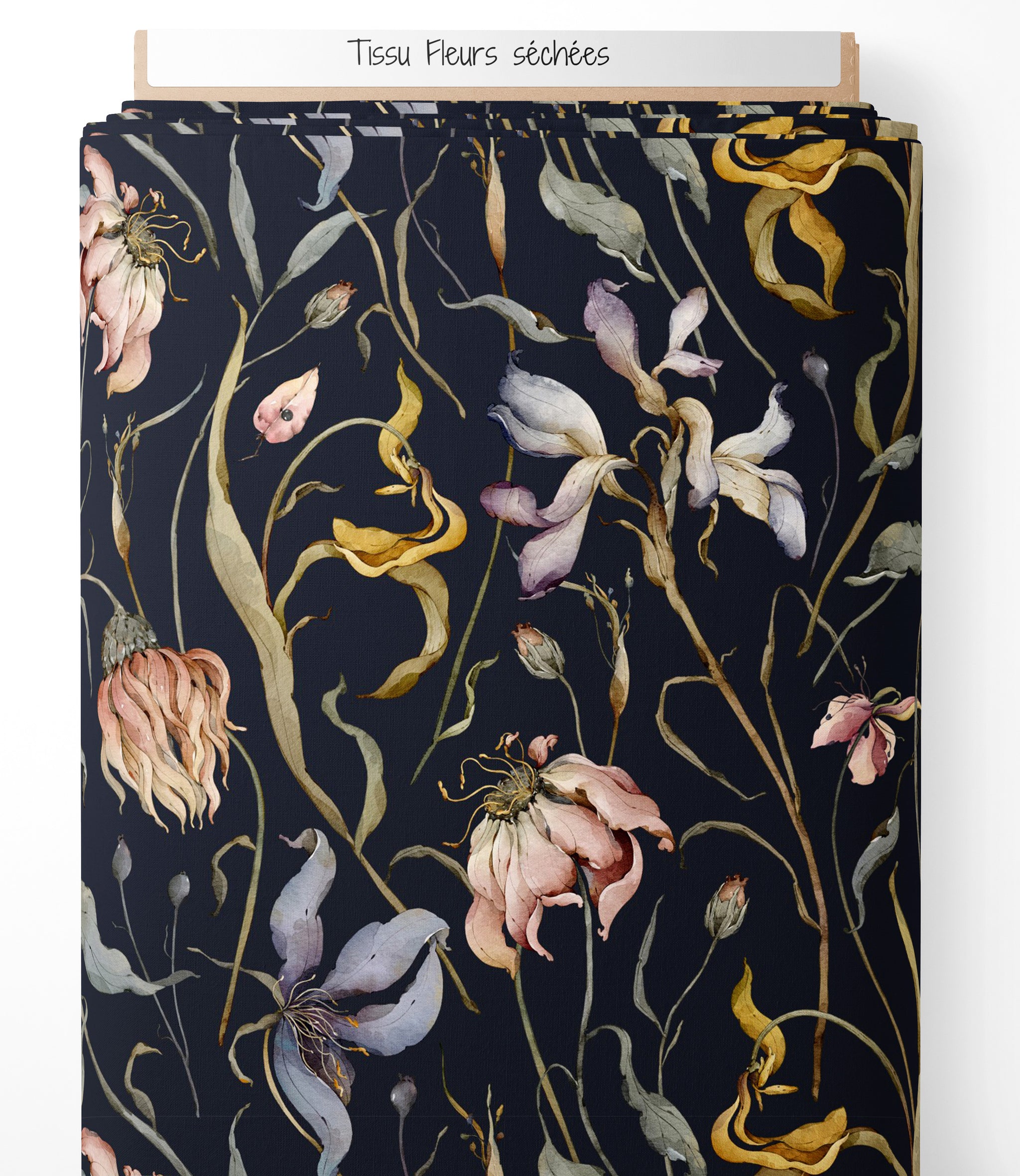 Tissu - Fleurs séchées