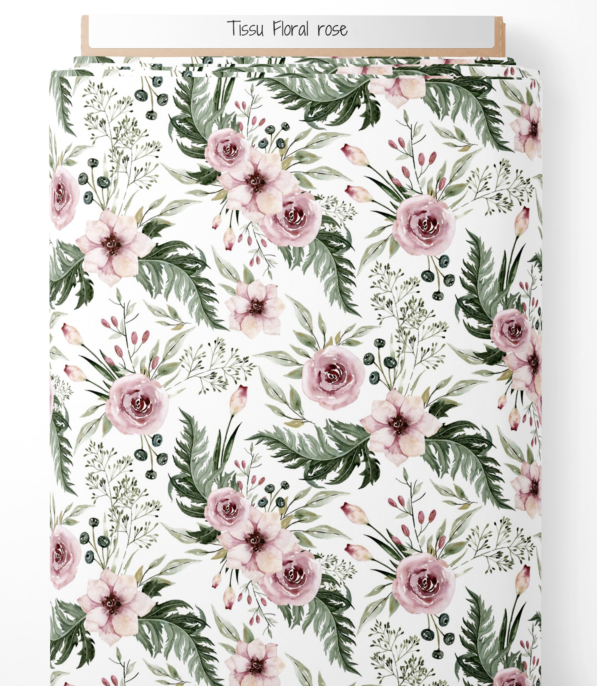 Tissu - Floral rose