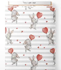 Tissu - Lapin cœur