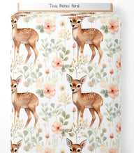 Tissu - Biches floral