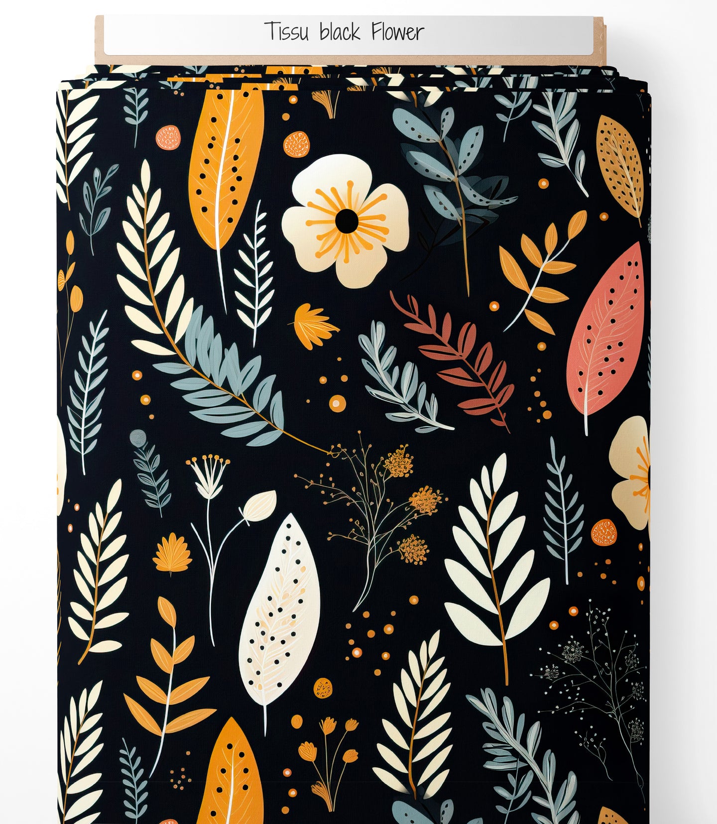 Tissu - Black floral