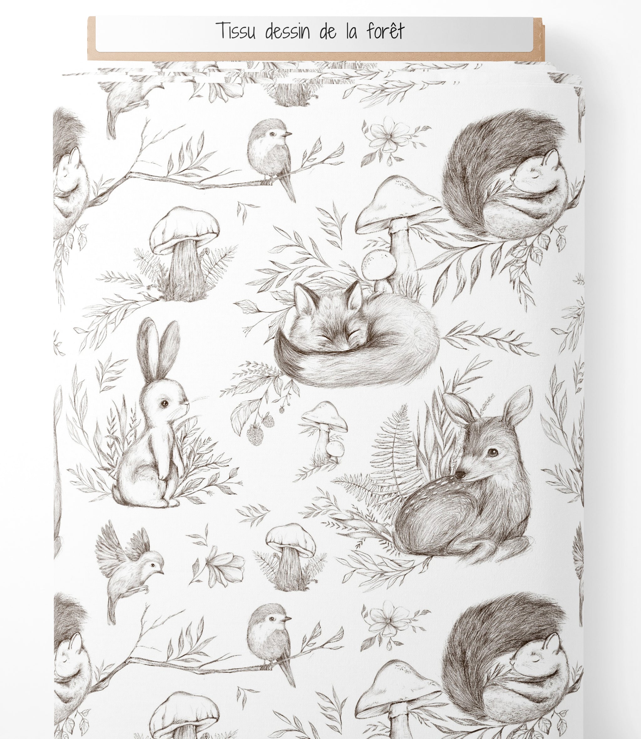 Tissu - Dessin de la forêt