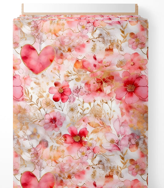 Tissu - Fleurs d'or
