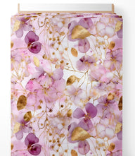 Tissu - Fleurs d'or 2