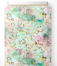 Tissu - Fleurs d'or 3