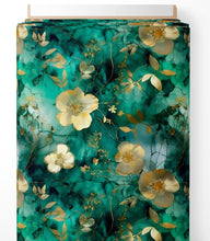 Tissu - Fleurs dorée