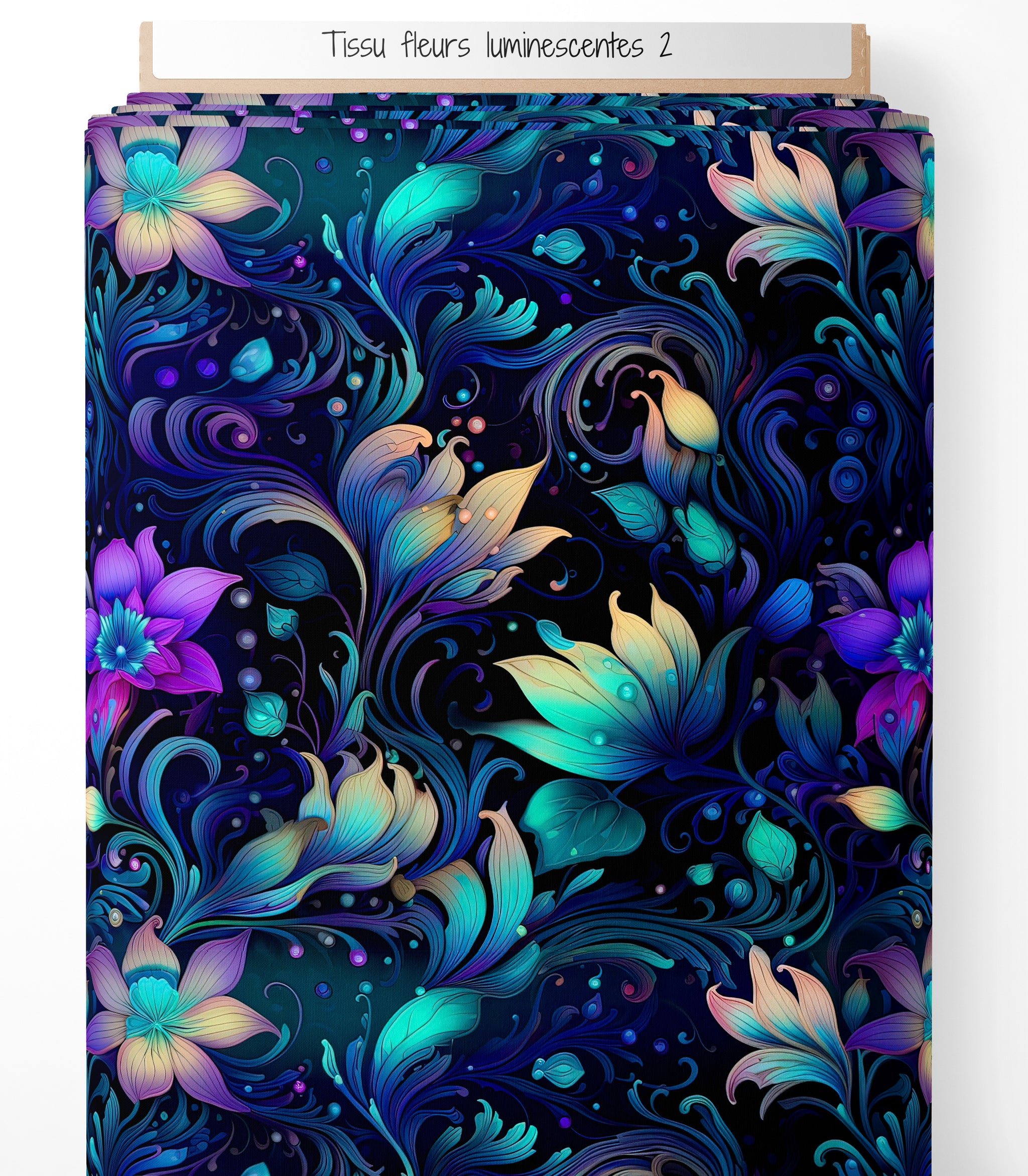 Tissu - Fleurs luminescentes 2