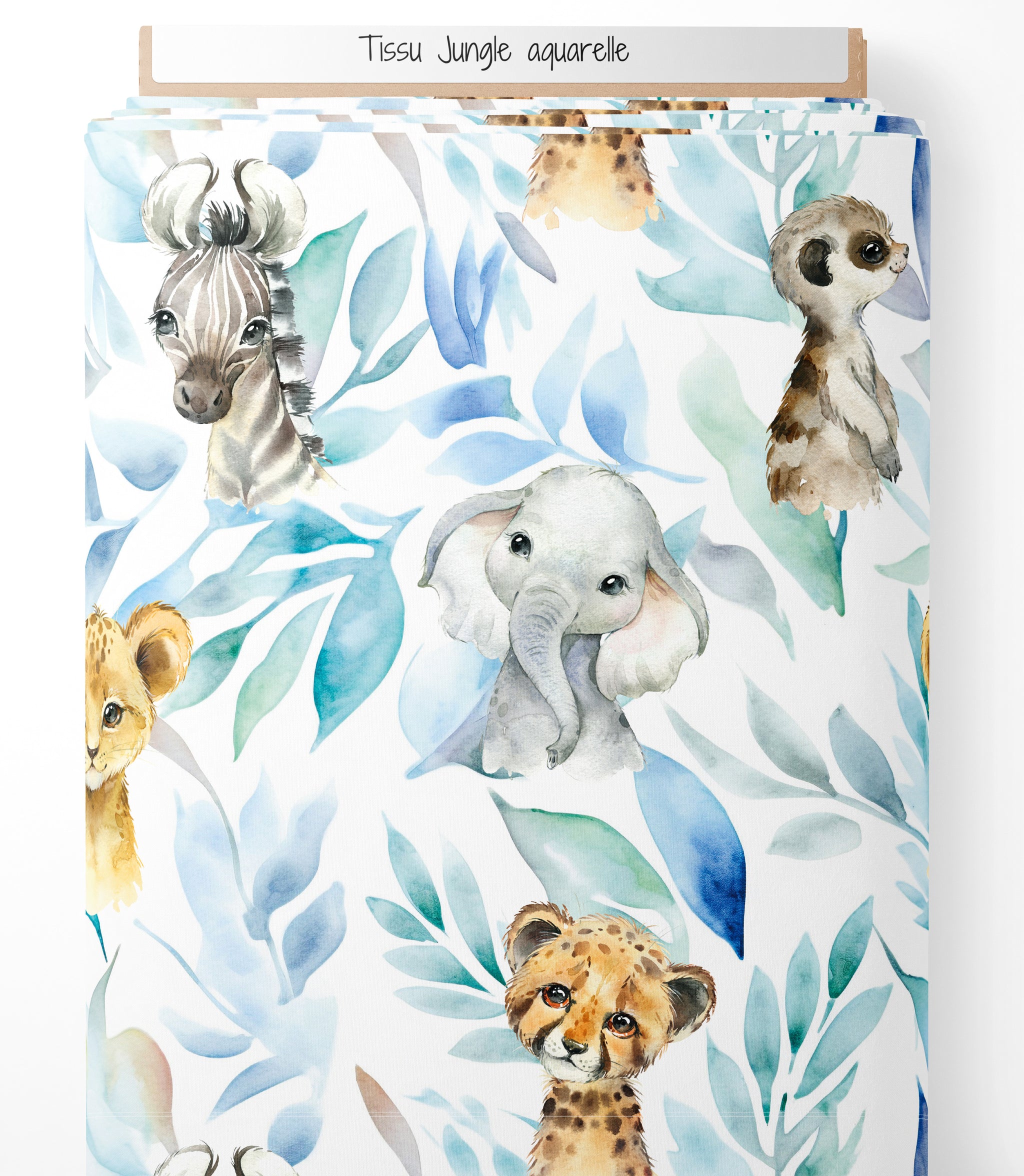 Tissu - Jungle aquarelle