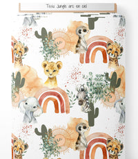 Tissu - Jungle arc en ciel