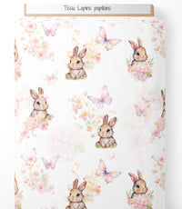 Tissu - Lapins papillons